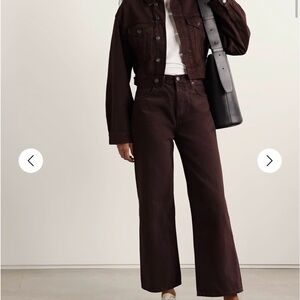 Ren High Rise Wide Leg Ankle Jeans in Sloe Berry